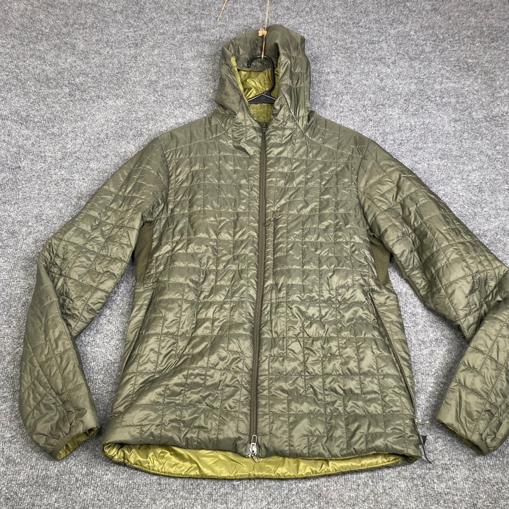 Lululemon Mens Synthetic Hoodie Olive Green Quilted Insulated Jacket Size S